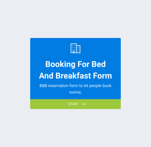 Booking For Bed And Breakfast Form Template
