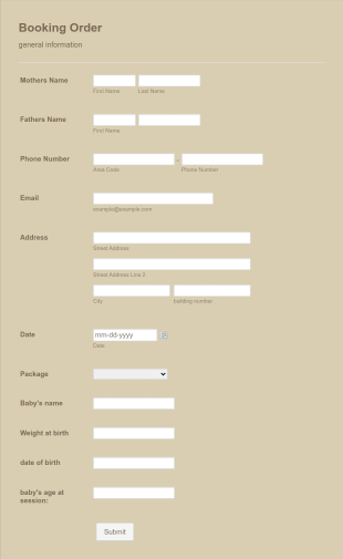 Booking Order Form Template