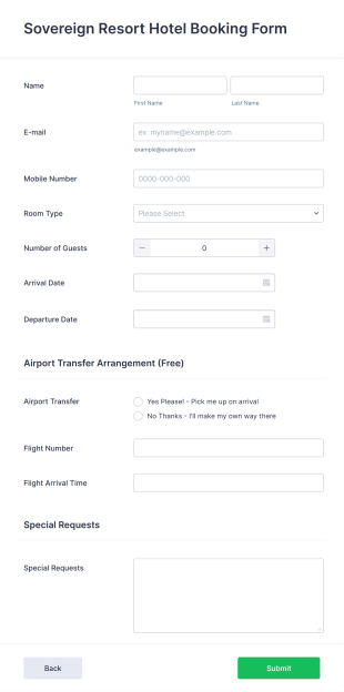Booking Request Form Template