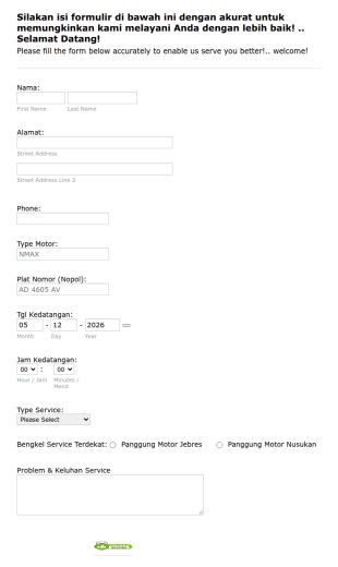 Booking Service Reservation Form