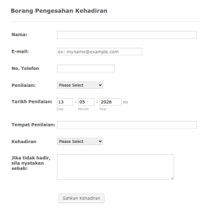 Borang Pengesahan Kehadiran