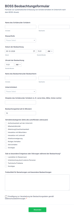 BOSS Beobachtungsformular