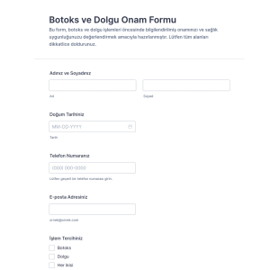 Botoks Ve Dolgu Onay Form Şablonu