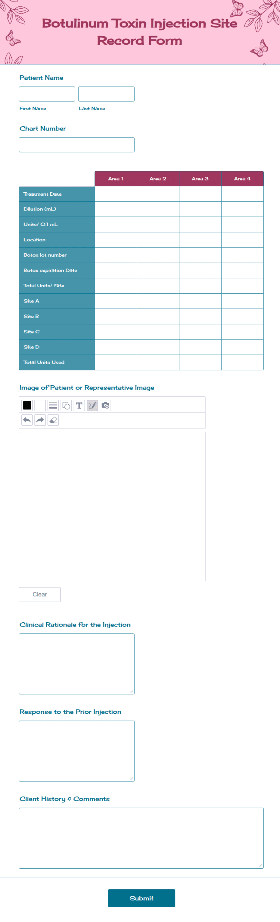 Injection Record Sheet Printable Injection Log