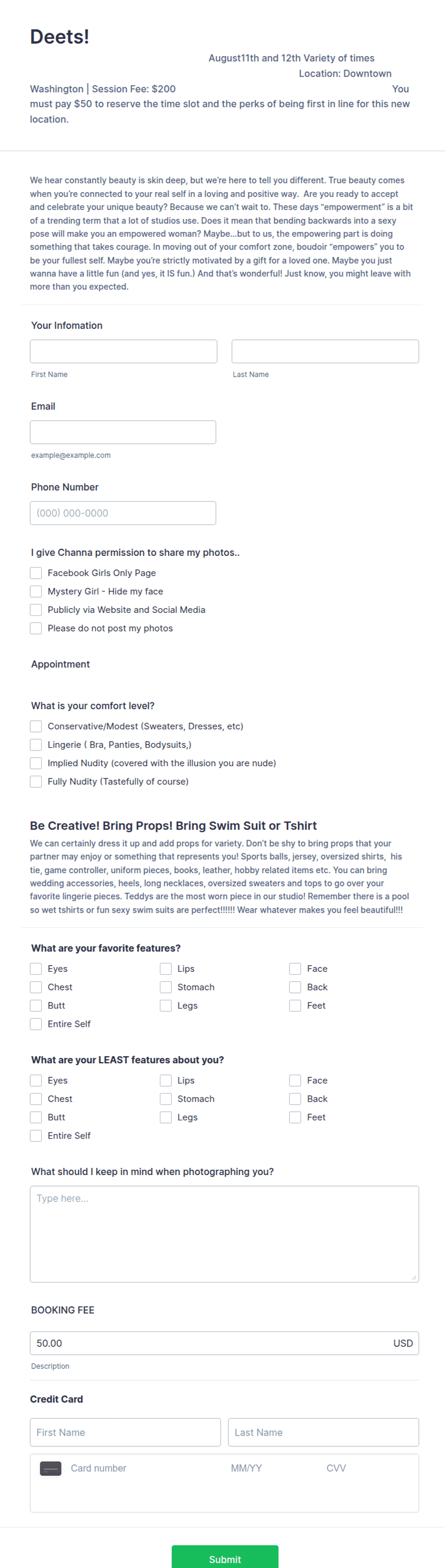 Boudoir Form Template Jotform