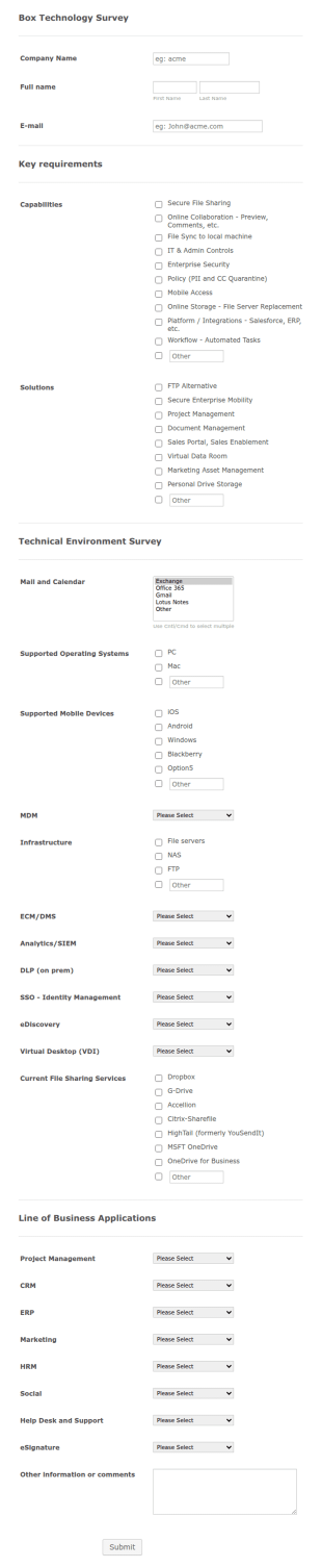 Technology Survey Form Template