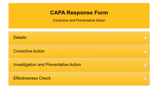 BPT CAPA Response (Stake Holder) Form 2019 Form Template