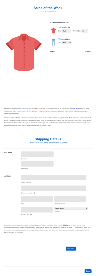 Braintree One Time Payment Template