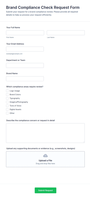 Brand Compliance Check Request Form Template