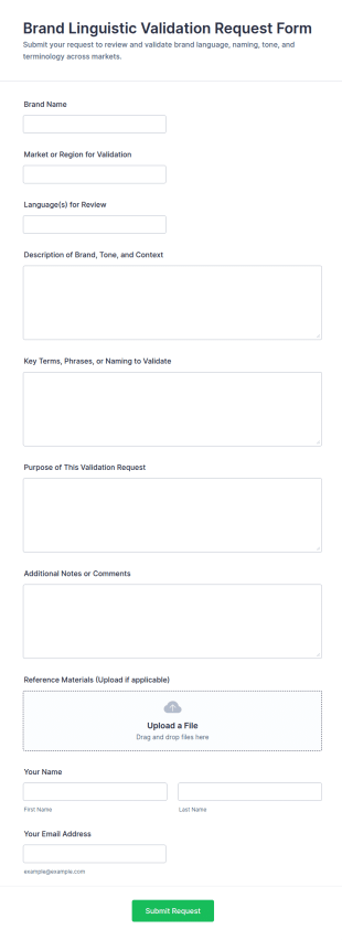 Brand Linguistic Validation Request Form Template