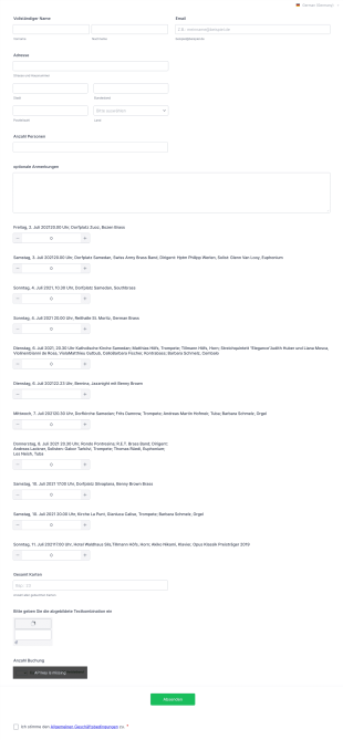 Brassweekkonzerte 2021 Form Template