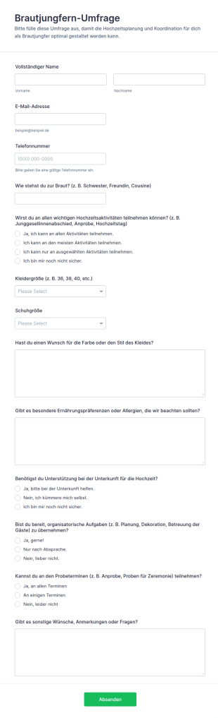 Brautjungfern Umfrage