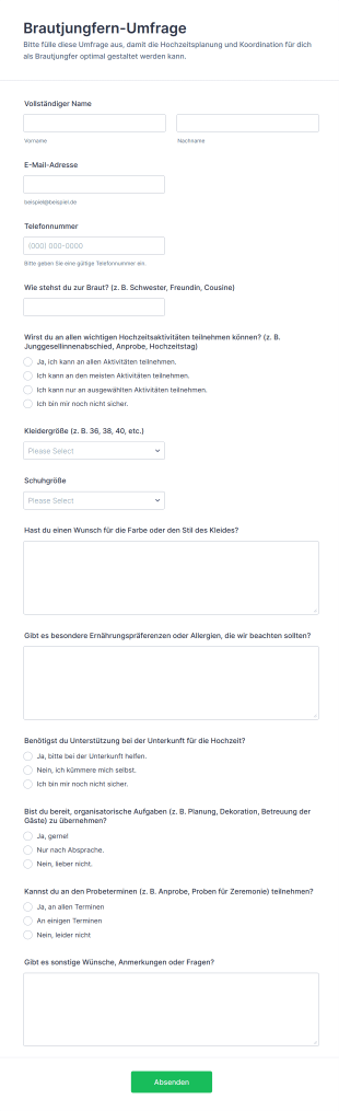 Brautjungfern Umfrage