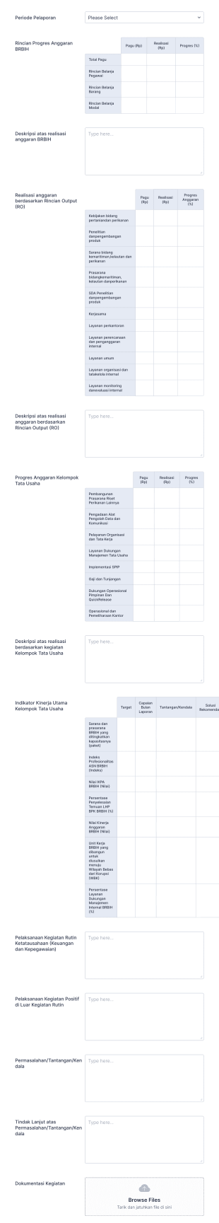 Laporan Bulanan Form Template