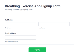 Breathing Exercise App Signup Form Template