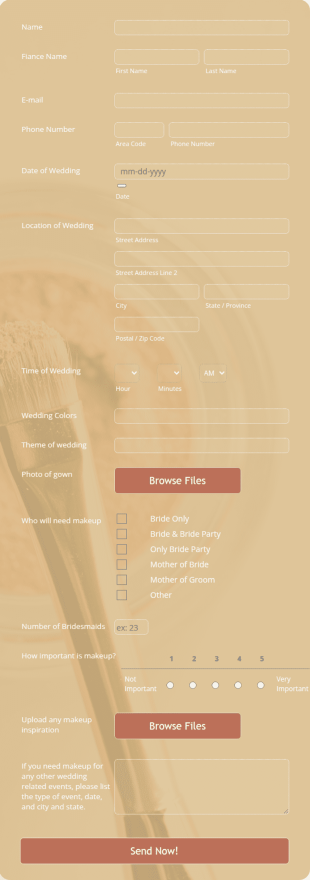 Bridal Makeup Contact Form Template