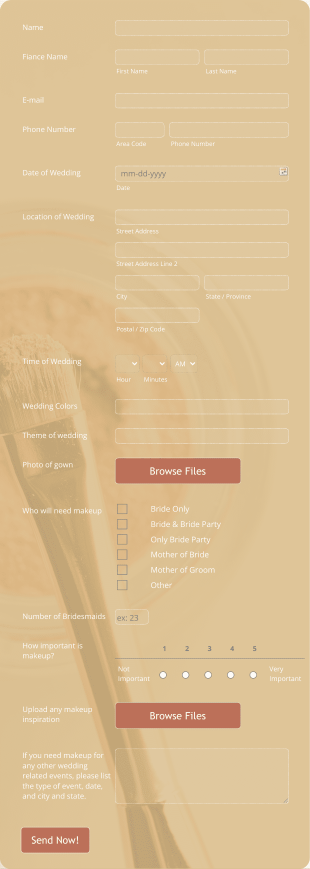 Bridal Makeup Contact Form Template
