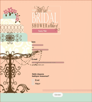 Bridal Shower Davet Form Şablonu