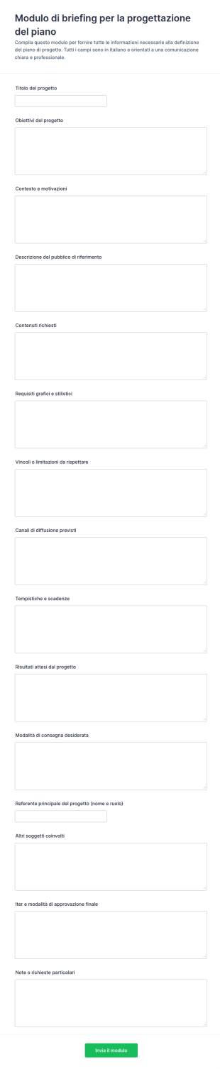 Brief Di Progettazione Del Planner
