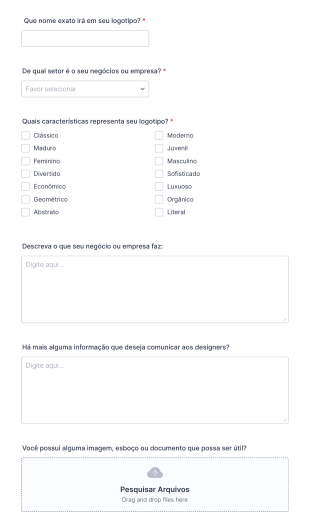Briefing De Logotipo Form Template