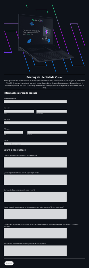 Briefing Mach Identidade Visual Form Template