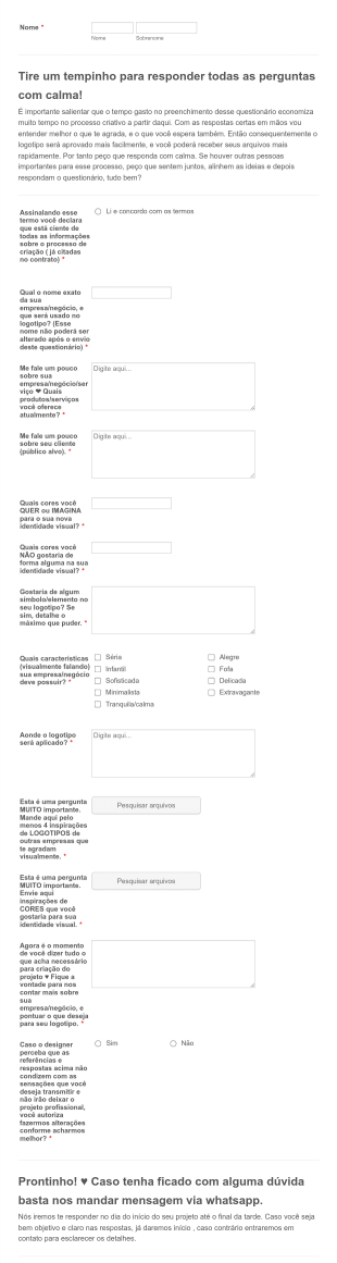 Briefing Nossa Arte Form Template