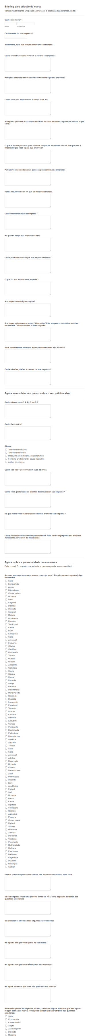 Briefing Para Criação De Marca