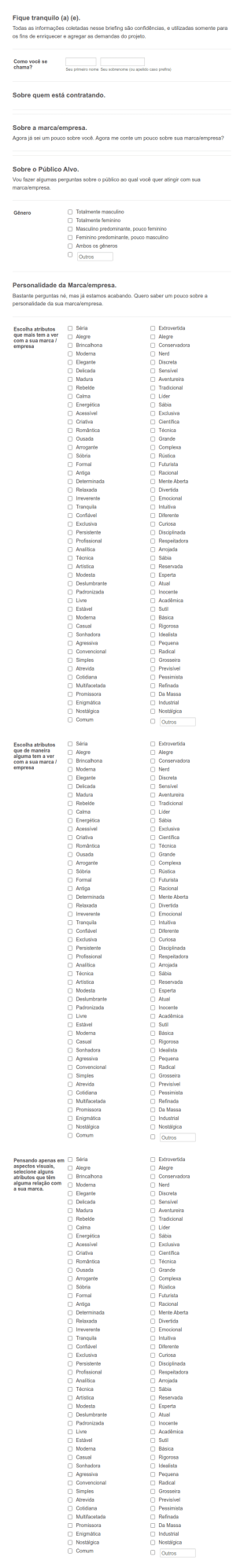 Briefing Para Projeto De Identidade Visual