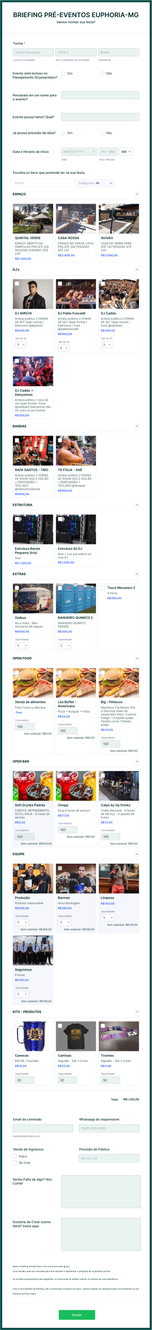 Briefing Pré Eventos Euphoria Mg