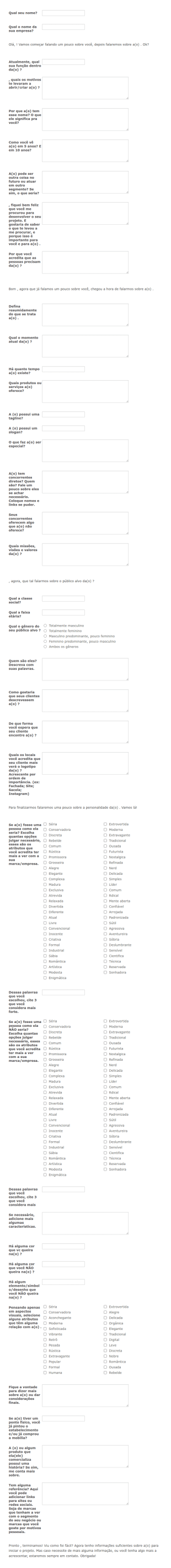 Briefing Projeto De Identidade Visual