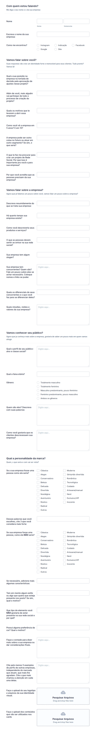 Briefing Projeto De Social Media