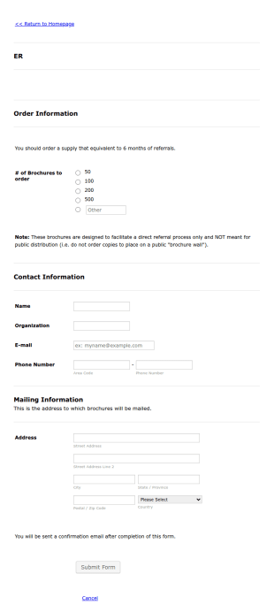Brochure Order Form 2