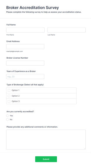 Broker Accreditation Survey Form Template