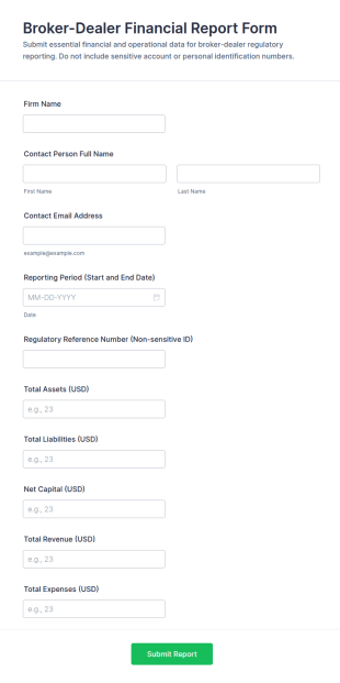 Broker Dealer Financial Report Form Template
