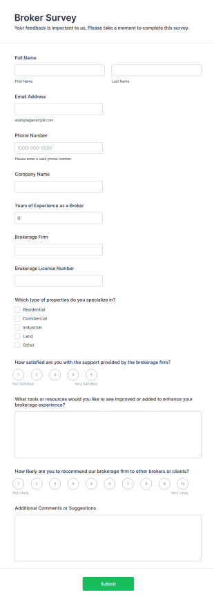 Broker Survey Template