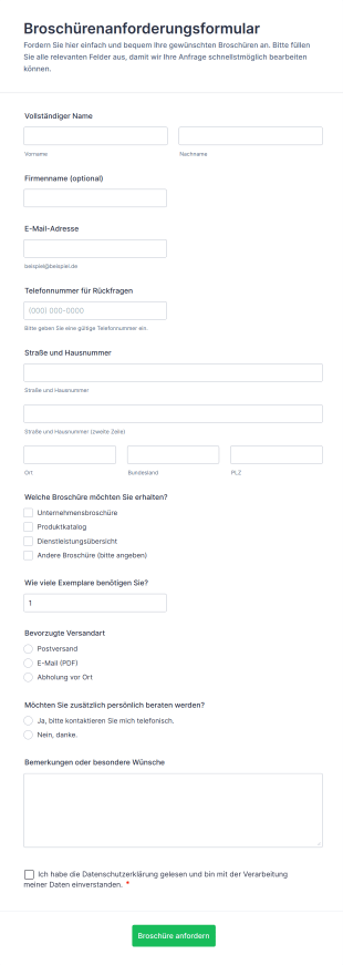 Broschürenanforderungsformular