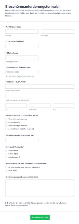 Broschürenanforderungsformular