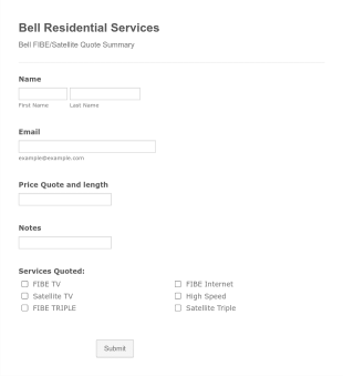 BRS Quote Sheet Form Template