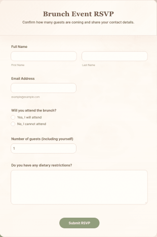 Brunch Event RSVP Form Template