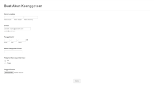 Buat Akun Keanggotaan Form Template