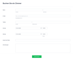 Buchungsformular Für Bed And Breakfast Form Template