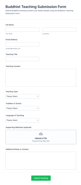 Buddhist Teaching Submission Form Template