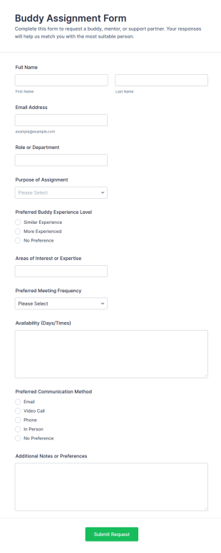 Buddy Assignment Form Template