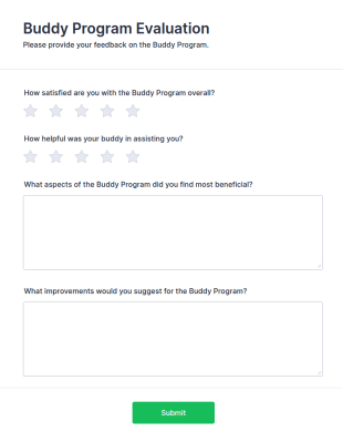 Buddy Program Evaluation Form Template