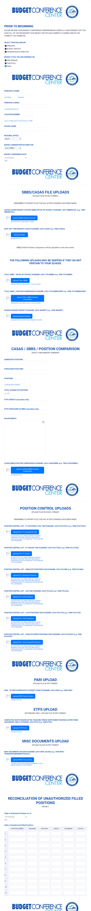 Budget Conference Entry Confirmation Form Template