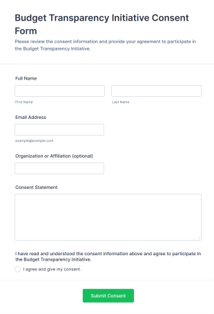 Budget Transparency Initiative Consent Form Template