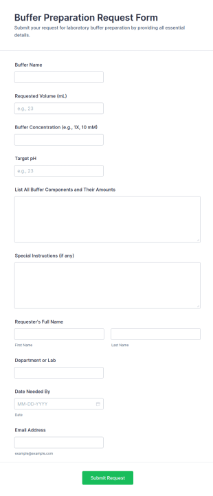 Buffer Preparation Request Form Template
