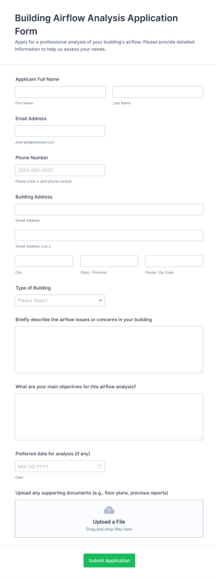 Building Airflow Analysis Application Form Template