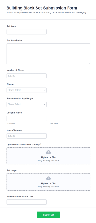 Building Block Set Submission Form Template
