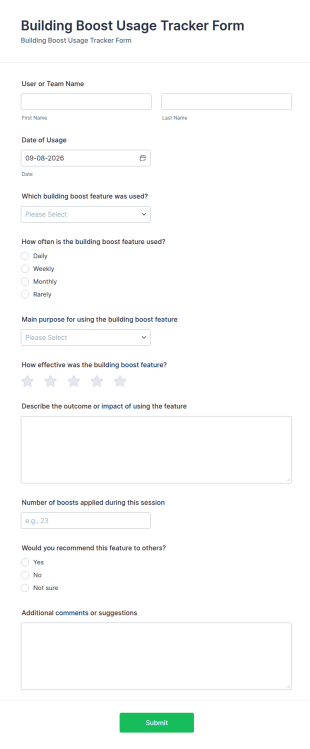 Building Boost Usage Tracker Form Template